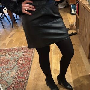 Faux leather black Mini Skirt